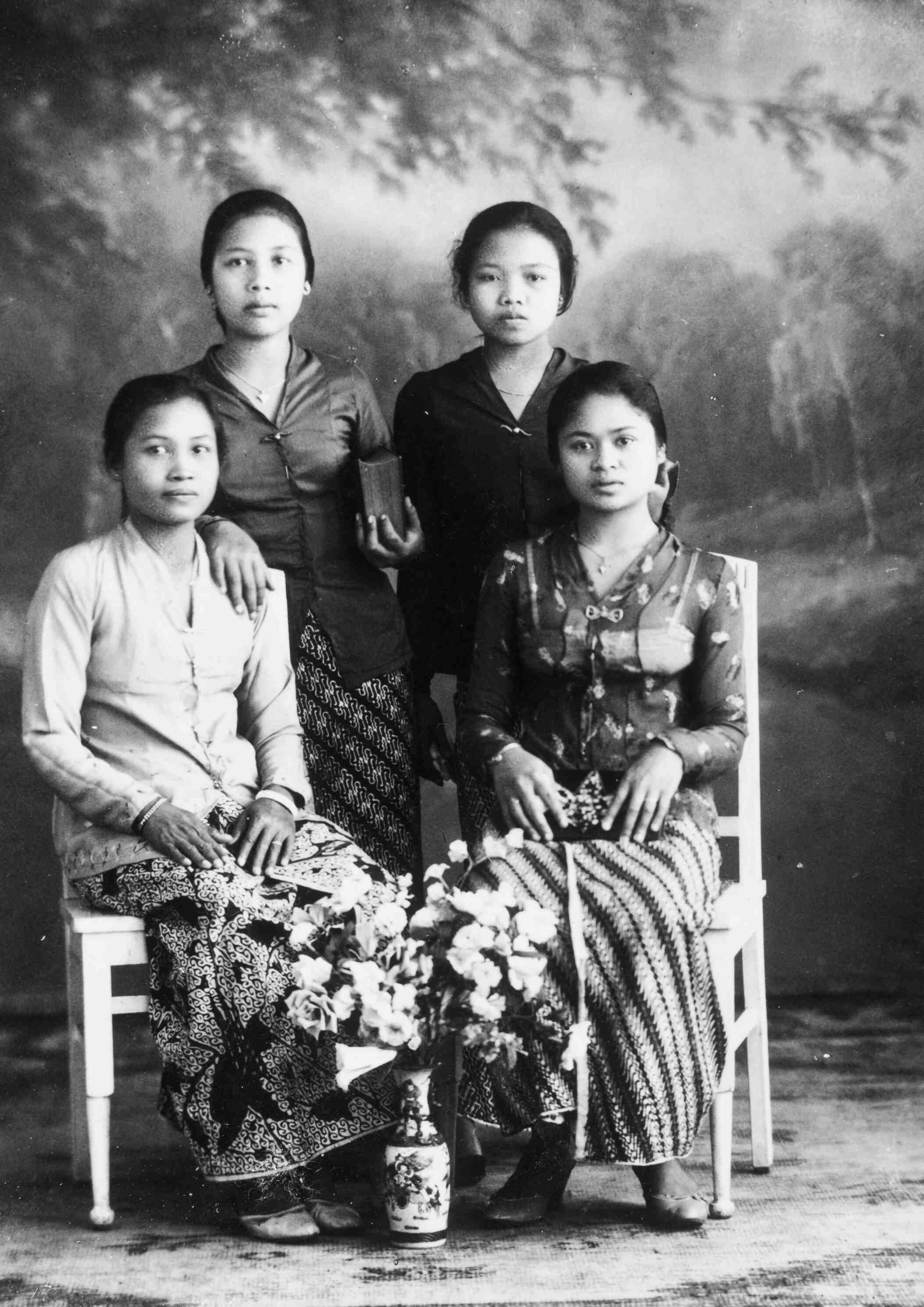 Oude foto's van mensen in Java
